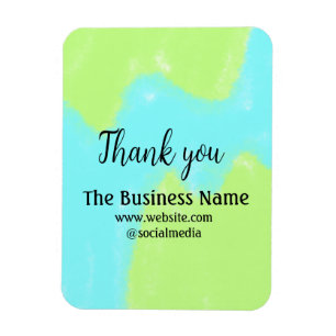 Simple thank you add business name details text t magnet