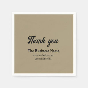 Simple thank you add business name details text t napkin