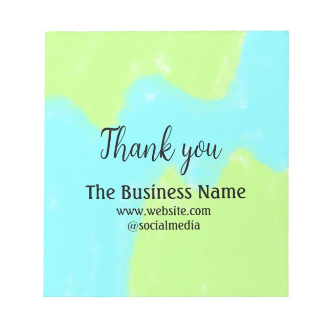 Simple thank you add business name details text  t notepad (Front)