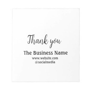 Simple thank you add business name details text t notepad