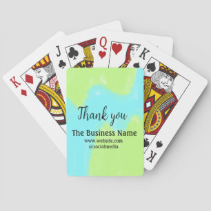 Simple thank you add business name details text t playing cards