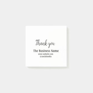Simple thank you add business name details text  t post-it notes