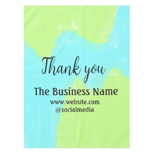 Simple thank you add business name details text t tablecloth