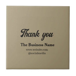 Simple thank you add business name details text t tile
