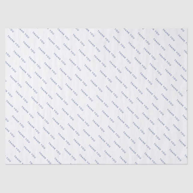 Simple Thank You Beige Blue Packaging Business Tissue Paper (Front)