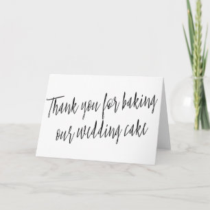 Simple "Thank you for baking our wedding cake" Thank You Card