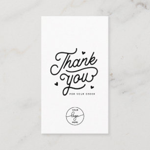 Simple Thank You For Your Order Qr Code Logo Business Card