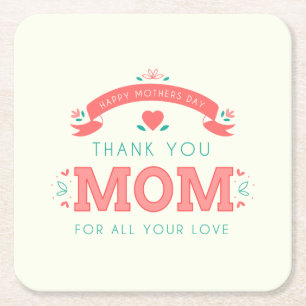 Simple Thank You Mum Mother's Day   Coaster