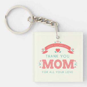Simple Thank You Mum Mother's Day Keychain