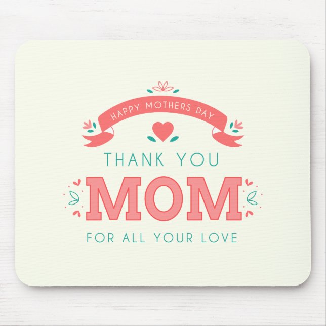 Simple Thank You Mum Mother's Day | Mouse Pad (Front)