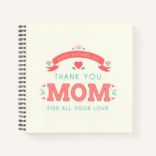 Simple Thank You Mum Mother's Day Notebook