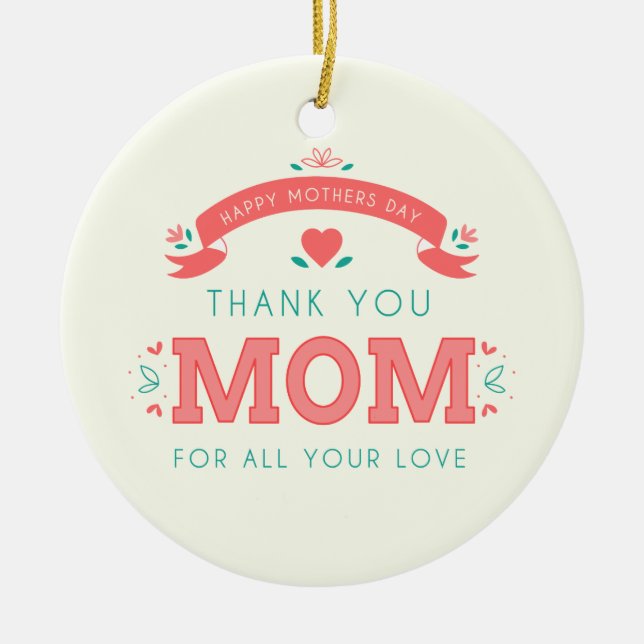 Simple Thank You Mum Mother's Day | Ornament (Front)