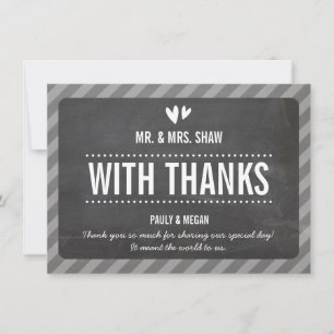 SIMPLE THANK YOU NOTE plain type white chalkboard Card