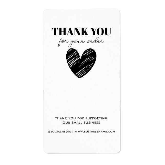 Simple Thank You Purchase Order Heart Business (Front)