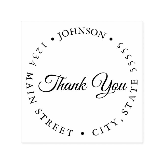 Simple Thank You Return Label Self-inking Stamp (Design)