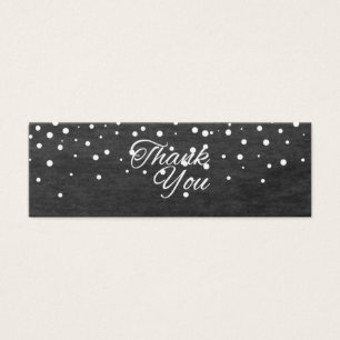 Simple Thank You Script Glitter Wedding Favour Tag