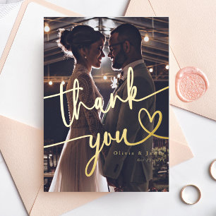 Simple Thank You Script Heart Wedding Photo