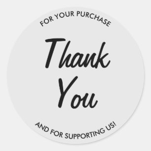 Simple Thank you Small Business Classic Round Sticker