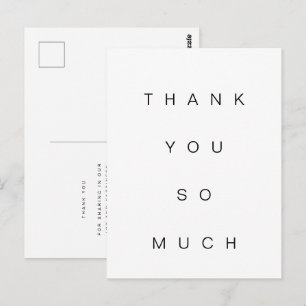 Simple Thank You So Much Flat Postcard