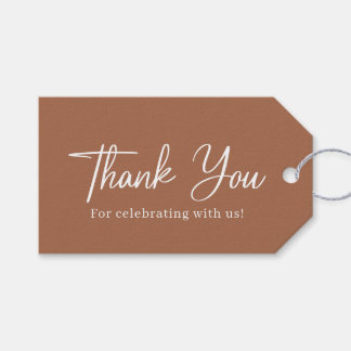 Simple Thank You Terracotta Wedding Gift Tags