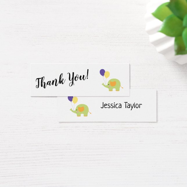 Simple Thank You w/ Smiling Elephant Insert Cards (Desk)