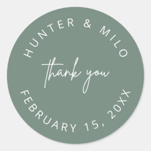 Simple Thank You Wedding Favour Labels Sticker