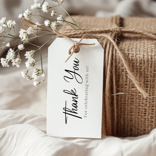 Simple Thank You Wedding Gift Tags (Thank your guests with a simple, elegant wedding thank-you tag—a perfect touch of gratitude & charm!)