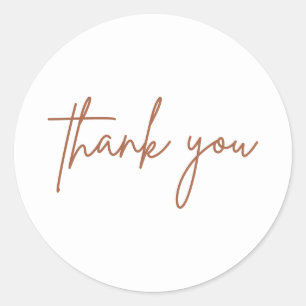 Simple Thank You Wedding Invitation Round Sticker