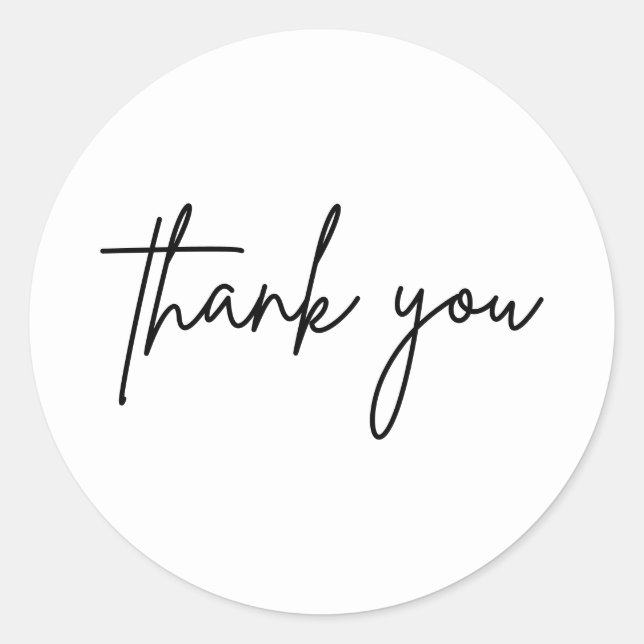 Simple Thank You Wedding Invitation Round Sticker (Front)