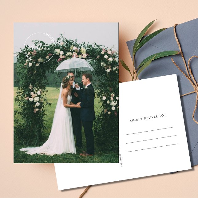 Simple Thank You Wedding Photo Postcards (Creator Uploaded)