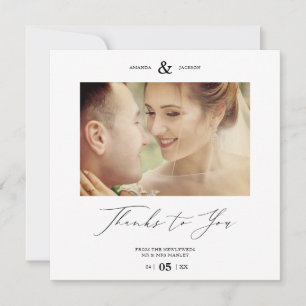 Simple Thanks To You Custom Photo Couple Wedding
