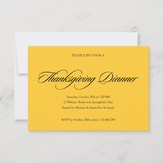 Simple Thanksgiving Dinner Invitation (Front)