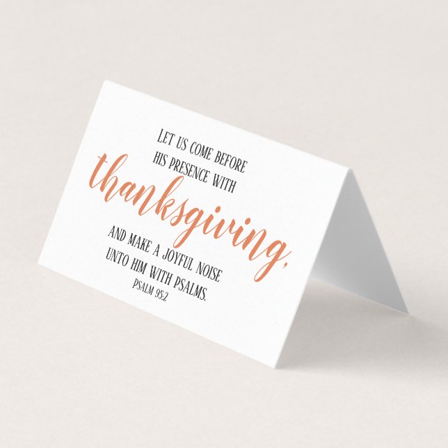 Simple Thanksgiving Dinner Seating Card Scripture (Front)