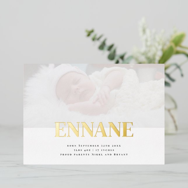 Simple Thanku Foil Invitation (Standing Front)