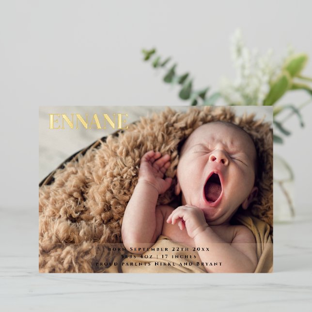 Simple Thanku Foil Invitation (Standing Front)