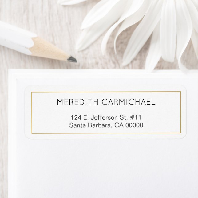 Simple Thin Gold Border on White Return Address (Insitu)