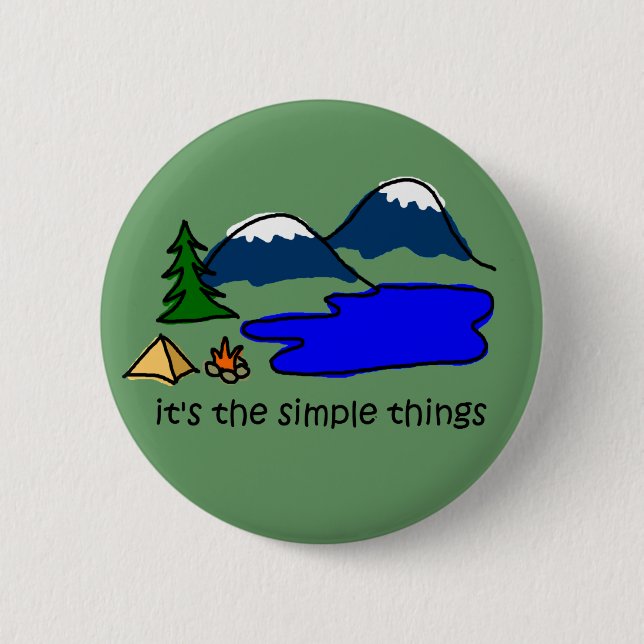Simple Things - Camping 6 Cm Round Badge (Front)
