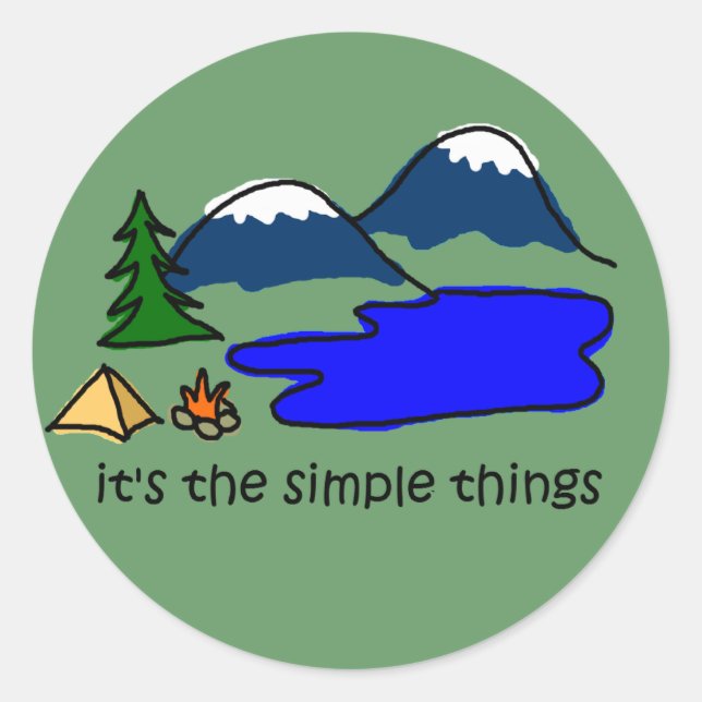 Simple Things - Camping Classic Round Sticker (Front)