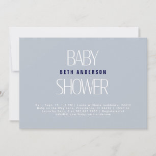 Simple Things Dusty Blue Baby Shower II Invitation