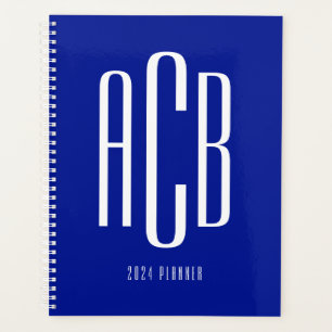 Simple Three Letter Royal Blue Monogram Planner