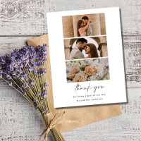 Simple Three Photo Wedding Blank Thank You