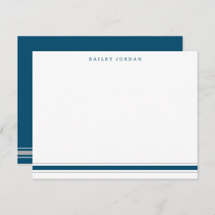 Simple Three Stripes Dark Blue & Grey Men's Card