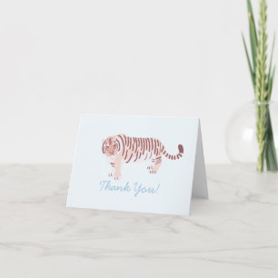 Simple Tiger Light Blue Thank You Card
