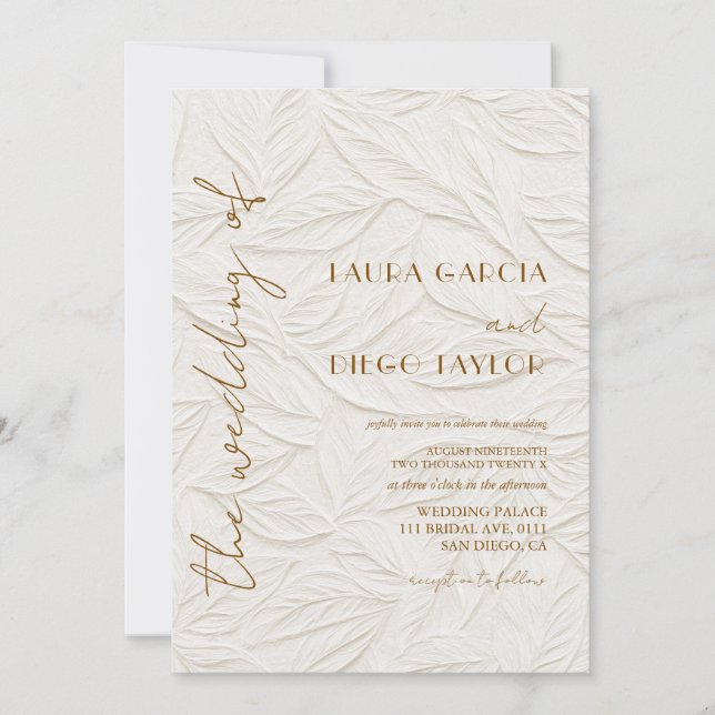 Simple Timeless Calligraphy Wedding Invitation (Front)