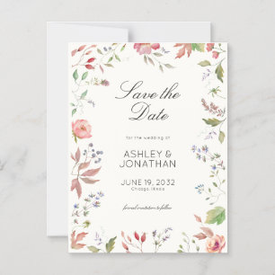 Simple, Timeless Soft White Wildflower Wedding Magnetic Invitation