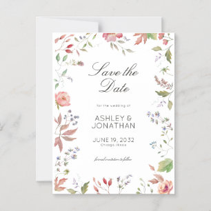 Simple, Timeless Wildflower Wedding Magnetic Invitation