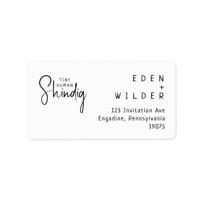 Simple Tiny Human Shindig RSVP Return Address Label (Front)