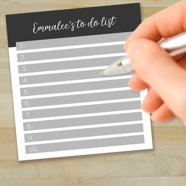 Simple To Do Customisable Lined Numbered Grey Notepad (Creator Uploaded)