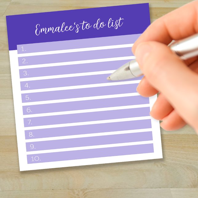 Simple To Do Customisable Lined Numbered Purple Notepad (Creator Uploaded)