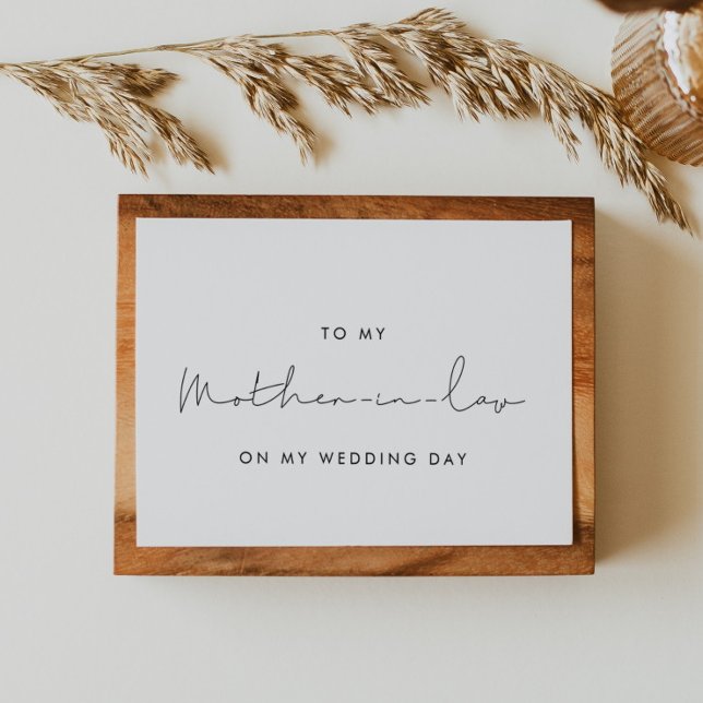 Simple To my mother-in-law on my wedding day card (Creator Uploaded)